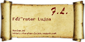 Fürster Lujza névjegykártya